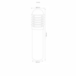 Lampadaire d'extérieur LCD Acier inoxydable, 1 lumière