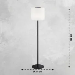 Lampadaire d'extérieur SCHÖNER WOHNEN-Kollektion LED Noir, 1 lumière, Télécommandes, Changeur de couleurs