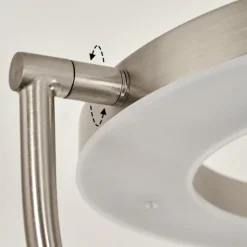 hofstein Éclairage Led|Lampadaire Donna LED Nickel mat, 2 lumières