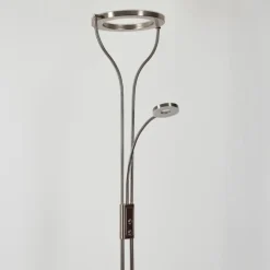 hofstein Éclairage Led|Lampadaire Donna LED Nickel mat, 2 lumières