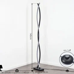 hofstein Lampadaires Et Lampes Sur Pied|Lampadaire Eaglesham LED Noir, 1 lumière