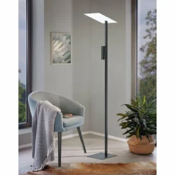 Luminaires Eglo Lampadaires Et Lampes Sur Pied|Lampadaire Eglo BUDENSEA LED Noir, Blanc, 2 lumières