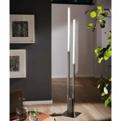 Lampadaire Eglo FRAIOLI-Z LED Nickel mat, 2 lumières, Changeur de couleurs