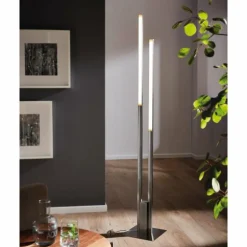 Lampadaire Eglo FRAIOLI-Z LED Nickel mat, 2 lumières, Changeur de couleurs