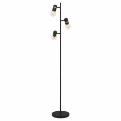 Luminaires Eglo Lampadaires Et Lampes Sur Pied|Lampadaire Eglo LURONE Laiton, Noir, 3 lumières