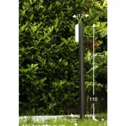 Lampadaire extérieur Trio SUEZ LED Noir, 1 lumière
