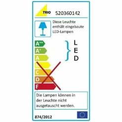 Lampadaire extérieur Trio SUEZ LED Noir, 1 lumière