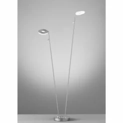 Luminaires Fischer & Honsel Éclairage Led|Lampadaire Fischer & Honsel Dent LED Nickel mat, 2 lumières