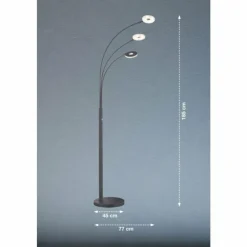 Luminaires Fischer & Honsel Éclairage Led|Lampadaire Fischer & Honsel Dent LED Noir, 3 lumières