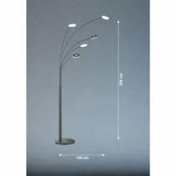 Luminaires Fischer & Honsel Éclairage Led|Lampadaire Fischer & Honsel Dent LED Noir, 5 lumières