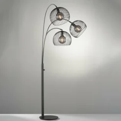 Luminaires Fischer & Honsel Lampadaires Et Lampes Sur Pied|Lampadaire Fischer & Honsel Wire Noir, 3 lumières