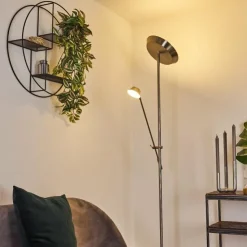 Luminaires Reality Éclairage Led|Lampadaire Florida LED Nickel mat, 2 lumières
