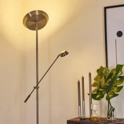Luminaires Reality Éclairage Led|Lampadaire Florida LED Nickel mat, 2 lumières
