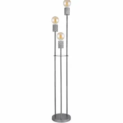 Luminaires Globo Lighting Lampadaires Et Lampes Sur Pied|Lampadaire Globo FREDDY Argent Oxydé, 3 lumières