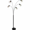 Luminaires Globo Lighting Lampadaires Et Lampes Sur Pied|Lampadaire Globo PRISKA Noir, 5 lumières