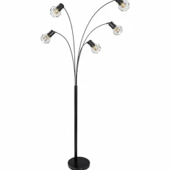 Luminaires Globo Lighting Lampadaires Et Lampes Sur Pied|Lampadaire Globo PRISKA Noir, 5 lumières