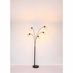 Luminaires Globo Lighting Lampadaires Et Lampes Sur Pied|Lampadaire Globo PRISKA Noir, 5 lumières