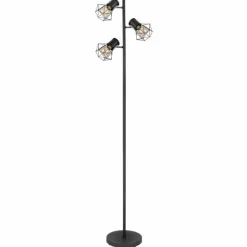 Luminaires Globo Lighting Lampadaires Et Lampes Sur Pied|Lampadaire Globo PRISKA Noir, 3 lumières