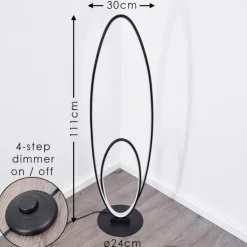 hofstein Lampadaires Et Lampes Sur Pied|Lampadaire Harpeth LED Noir, 1 lumière