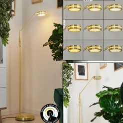 hofstein Lampadaires Et Lampes Sur Pied|Lampadaire Huallilemu LED Laiton, 1 lumière