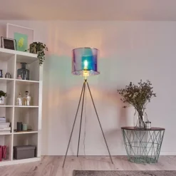 hofstein Lampadaires Et Lampes Sur Pied|Lampadaire Kaunas Nickel mat, 1 lumière