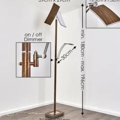 hofstein Lampadaires Et Lampes Sur Pied|Lampadaire Lasona LED Brun, Argenté, 2 lumières