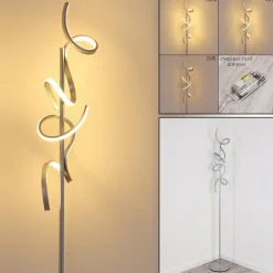hofstein Éclairage Led|Lampadaire Lavaca LED Argenté, 2 lumières