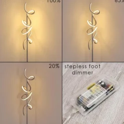 hofstein Éclairage Led|Lampadaire Lavaca LED Argenté, 2 lumières