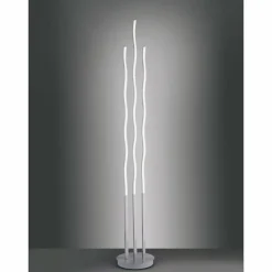 Lampadaire Leuchten Direkt Ls-WAVE LED Acier inoxydable, 3 lumières, Télécommandes, Changeur de couleurs