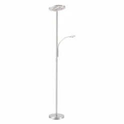 Lampadaire Leuchten-Direkt LOLAsmart-ROCCO LED Acier brossé, 1 lumière, Télécommandes