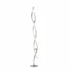 Lampadaire Leuchten-Direkt LOLAsmart-SWING LED Acier brossé, 2 lumières, Télécommandes, Changeur de couleurs