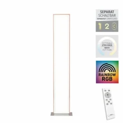 Luminaires Leuchten Direkt Éclairage Led|Lampadaire Leuchten-Direkt FELIX60 LED Acier brossé, 2 lumières, Télécommandes, Changeur de couleurs