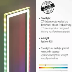 Luminaires Leuchten Direkt Éclairage Led|Lampadaire Leuchten-Direkt FELIX60 LED Acier brossé, 2 lumières, Télécommandes, Changeur de couleurs