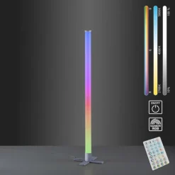 Luminaires Leuchten Direkt Éclairage Led|Lampadaire Leuchten-Direkt RINGO LED Argenté, 1 lumière, Télécommandes, Changeur de couleurs