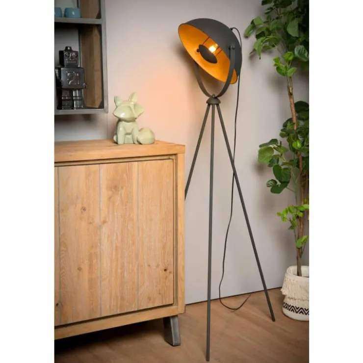 Luminaires Lucide Lampadaires Et Lampes Sur Pied|Lampadaire Lucide ALVARO Noir, 1 lumière