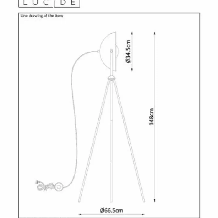 Luminaires Lucide Lampadaires Et Lampes Sur Pied|Lampadaire Lucide ALVARO Noir, 1 lumière