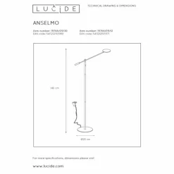 Luminaires Lucide Éclairage Led|Lampadaire Lucide ANSELMO LED Chrome, 1 lumière