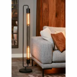 Luminaires Lucide Lampadaires Et Lampes Sur Pied|Lampadaire Lucide CALIXT Noir, 2 lumières