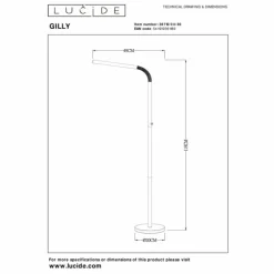 Luminaires Lucide Éclairage Led|Lampadaire Lucide GILLY LED Noir, 1 lumière