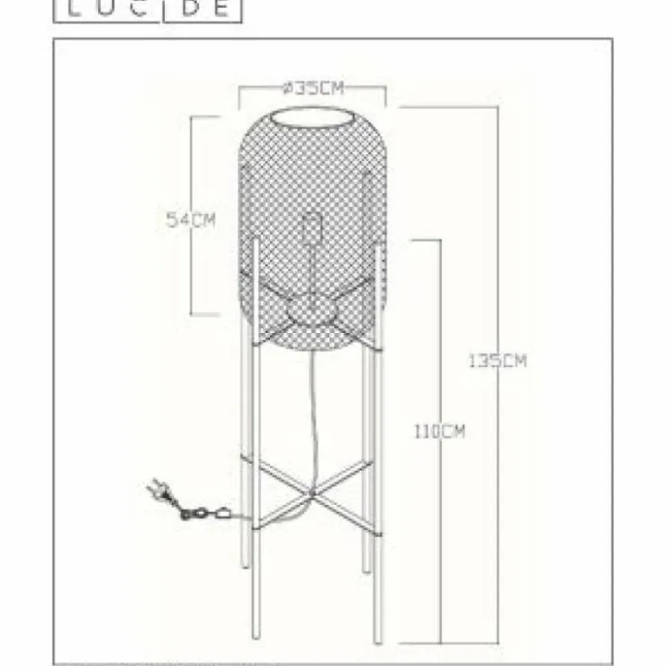 Luminaires Lucide Lampadaires Et Lampes Sur Pied|Lampadaire Lucide MESH Noir, 1 lumière