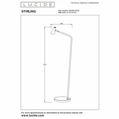 Luminaires Lucide Éclairage Led|Lampadaire Lucide STIRLING LED Noir, 1 lumière