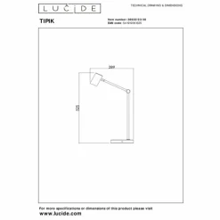Luminaires Lucide Éclairage Led|Lampadaire Lucide TIPIK LED Noir, 1 lumière