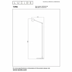 Luminaires Lucide Éclairage Led|Lampadaire Lucide TIPIK LED Noir, 1 lumière