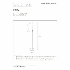 Luminaires Lucide Éclairage Led|Lampadaire Lucide ZOZY LED Noir, 1 lumière