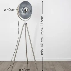 hofstein Lampadaires Et Lampes Sur Pied|Lampadaire Maloy Chrome, Nickel mat, 1 lumière