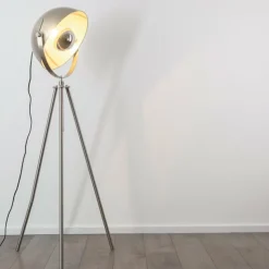 hofstein Lampadaires Et Lampes Sur Pied|Lampadaire Maloy Chrome, Nickel mat, 1 lumière