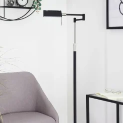 hofstein Éclairage Led|Lampadaire Norrlida LED Chrome, Noir, 1 lumière