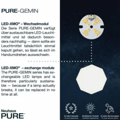 Luminaires Paul Neuhaus Lampadaires Et Lampes Sur Pied|Lampadaire Paul Neuhaus PURE-GEMIN LED Aluminium, Noir, 1 lumière