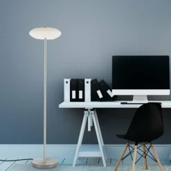 Lampadaire Paul Neuhaus Q-ETIENNE LED Acier brossé, 1 lumière, Télécommandes