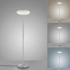 Lampadaire Paul Neuhaus Q-ETIENNE LED Acier brossé, 1 lumière, Télécommandes